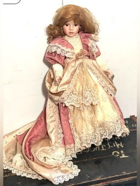 Treasured Heirloom Collection Janis Berard porcelain doll brown hair